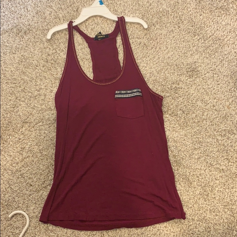 Maroon flowy tank top